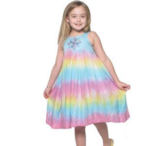 Girls Tie Dye Dress with Embroidery-Assorted Sizes